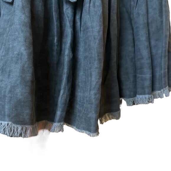 NSF Charcoal Gray Denim Belted Raw Hem Collared Shirt Dress – Size Medium - Picture 8 of 11